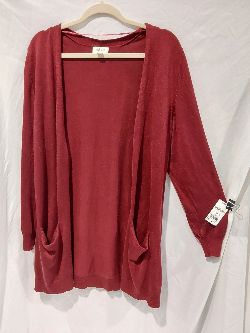 Style & Co. Open-Front Cardigan in Wine